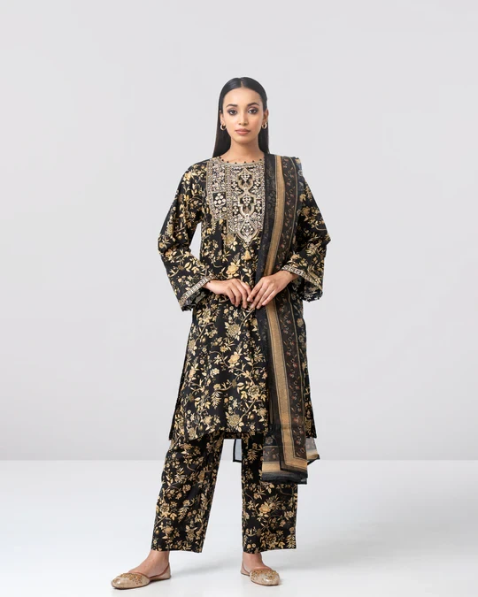 Printed Cotton Three Piece